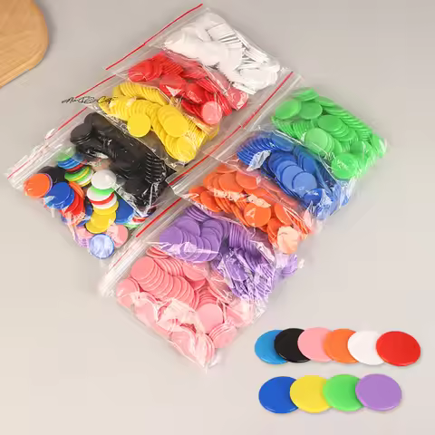 100Pcs 25MM Montessori Math Learning Toys Plastic Poker Chips Bingo Markers Educational Counting Tok