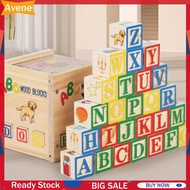 ABC Wooden Building Blocks Alphabet & Number Stacking Blocks for Toddlers 1-3
