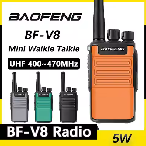 Baofeng BF-V8 Mini Walkie Talkie 5W Long Range UHF 400~470MHz Kids Two Way Radio Type-C Charge For K
