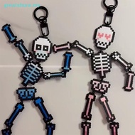 greatshore   Creative Acrylic Pixel Skull Keychain Funky Bag Pendant Gift for Boys Girls Durable Key