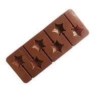 [Boomfashion] 6 Star Silicone Lollipop Mold Chocolate Candy Chip Mold Five-pointed Star Chocolate Ba