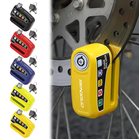 Motorcycle Alarm Wheel Disk Brake Lock with Keys Bicycle Alarm Disc Brake Electric Lock Anti Theft M
