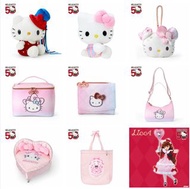 🐧Sanrio 三麗鷗 Hello Kitty 50週年 毛公仔, 証件套吊飾, 化妝箱, 銀包, 手袋, 飾物盒, 手提袋, Licca Figure✈️日本代購/代拍🐧龍店