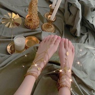 Palace Ethnic Style Super Fairy Exotic Anklet Accessories Seaside Beach Photo Dunhuang Greece Exagge