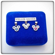 Mickey Silver Pendant 925 White Gold Plated - Mickey Mouse Silver 925 Children's Silver Pendant