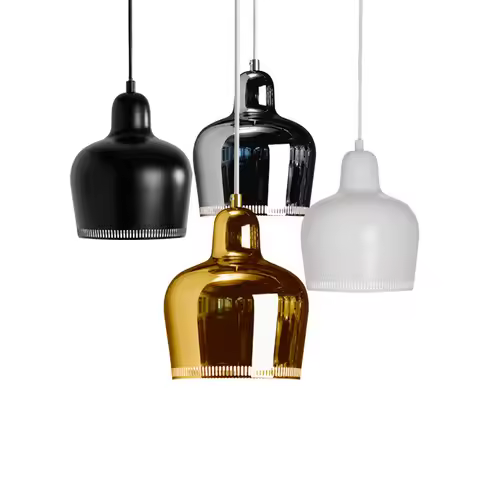 Denmark Nordic Artek Finnish Alvar Aalto Admiralty Bell Pendant Lights Bedroom Metal Luster Led Lamp