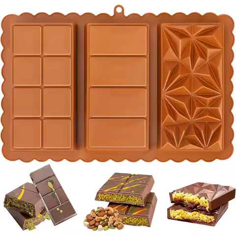 Chocolate Bar Molds Silicone Bars Break Apart Wax Melt Mould Easy Release Rectangle Durable for Prot