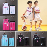 #3 Dwyane Wade NBA Miami Heat High Quality Dri-FIT Basketball Jersey Set Sports Clothing Kids