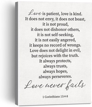 Love is Patient Love is Kind Bible Verse Canvas Painting Framed Wall Art Decor for Living Room Bedro