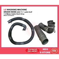 LG WASHING MACHINE DRAIN HOSE 90C ( L-TYPE) WITH CLIPS 1.2METER CABLE GREY 5214FA3514