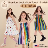 Girls Kids Aloha Summer Striped Strap Dress | Gaun Budak Perempuan Bertali Jalur Aloha Hawaii