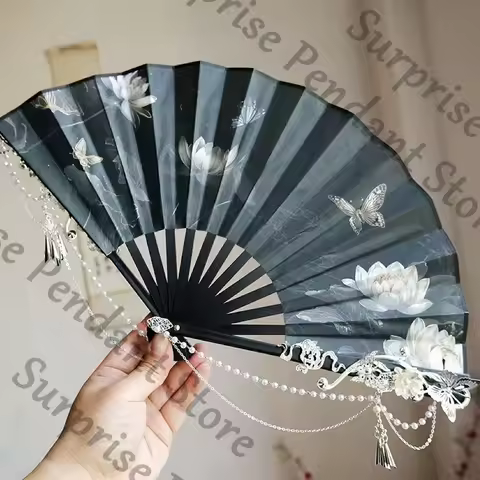 Heaven Official's Blessing derivative cos Antique style photography props Gorgeous handheld fan fold