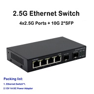 2.5Gbps Ethernet Switch 4/8 Port 2500Mbps Network Switcher Port SFP+ Slot Home Lab Hub Internet Spli