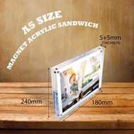 A5 Clear Acrylic Magnetic Sandwich Frame