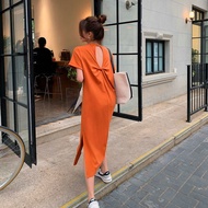 Maternity Dress Korean Style Plus Size Fashion Backless Short-sleeved Pregnant Women Dress Summer Lo