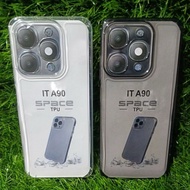 Case Clear Black Clear itel A90 transparent silicone Protec Camera tpu