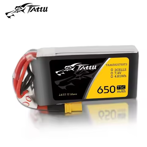 NEW TATTU 2S 7.4V Lipo Battery 650mAh 75C For RC Helicopter Quadcopter FPV Racing Drone Parts 7.4V B