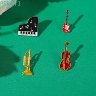 PERRY1 Guitar Enamel Pin, Alloy Electric Guitar Retro Violin Pins, Creative Vintage Concert Jewelry Trumpet Badge Music Lover