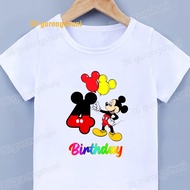 t shirt for boys clothing Mickey Minnie Mouse children tshirt girl Number 1 2 3 4 5 6 7 8 9 birthday