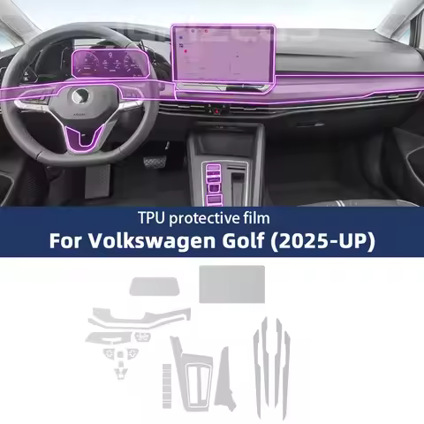 Interior Film For Volkswagen VW Golf 8.5 2025 Golf 8 MK8.5/7 2024 Transparent TPU Gear Panel GPS Cen