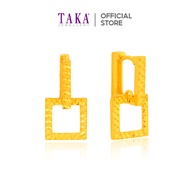 TAKA Jewellery 916 Gold Square Drop Earrings