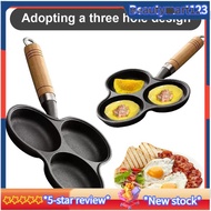3 Hole Cast Iron Omelet Pan Non-Stick Breakfast Egg Pan Breakfast Grill Cooking Pot Egg Frying Pan P