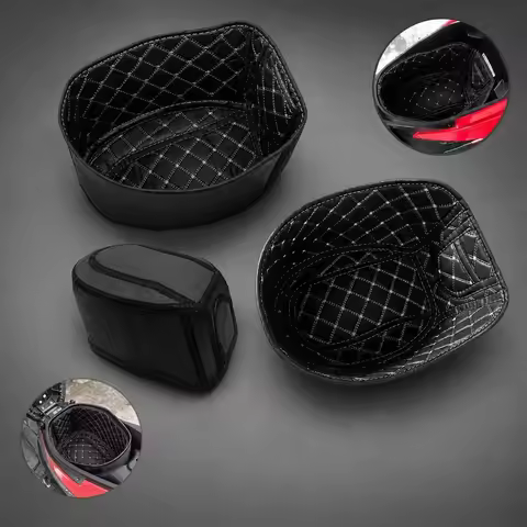 1-Piece Motorcycle Seat Barrel Liner PU Leather Black Line for Honda Click125 Click150 Seat Cover Pr