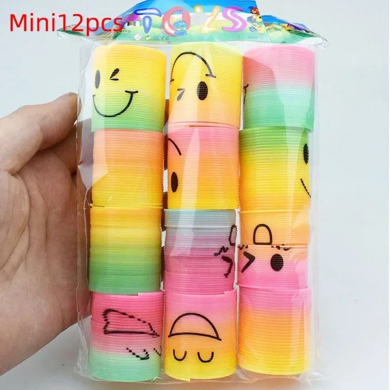 24PCS Rainbow Magic Springs Circle Toys Kids Birthday Party Favors Guests Giveaway Small Gifts Pinat