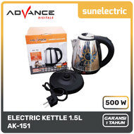 Advance AK-151 Electric Kettle Kapasitas 1.5 Liter / Teko Pemanas Air / Teko Listrik Stainless Steel