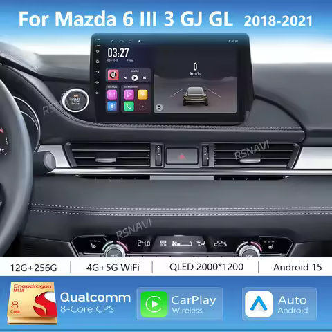 Android 15 Carplay Auto 2K Screen Car Radio Multimedia Video Player For Mazda 6 III 3 GJ GL 2018 - 2