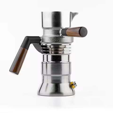 Stainless Steel Italian Espresso Steam Moka Pot, 9 Bar High-Pressure Moka Pot Artistic Coffee Prepar