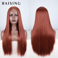 RAISING   Synthetic Lace Wig Long Straight Wigs Soft Ginger Colorful Ombre Blonde Wigs For Black Women Cosplay Wigs