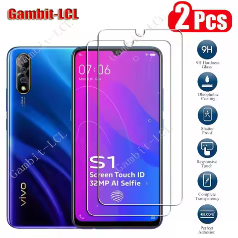 2PCS 9H Protective Tempered Glass For Vivo S1 6.38" VIVO1907 1907 V1907, 1907_19, V1913A Screen Prot