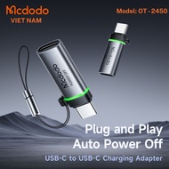 [Genuine Mcdodo] OT-2450 Adapter – USB-C to USB-C | Automatic Charging Shutoff to Protect Battery (N