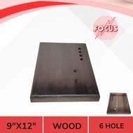 METER BOARD (WOOD) 9"X12" C/W 6 HOLE /  9" X 12" REDWOOD BLOCK C/W 6 HOLE