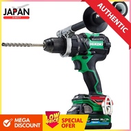 HiKOKI 36V Vibration Drill Driver DV36DC with 2 batteries, charger, and case. Maximum torque of 155N