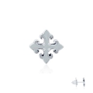 AKE AKE Diamond Cross of Kronos stud earring ต่างหูก้านเงินแท้ ลงEnamelสีเทา จำหน่ายต่อชิ้น/ข้าง