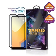 Tempered Glass Vivo Y12s 2021 Full Cover Black - Premium Glass Pro