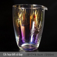 Chén tống uống trà thủy tinh nhiều họa tiết dày dặn chịu nhiệt - HVL TEA