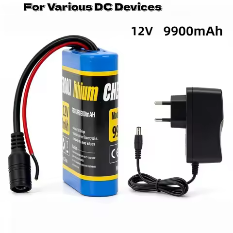Durable 12V 9.9Ah 9900mAh 3S1P Li-ion Battery DC 12.6V Rechargeable Power Battery with Protection Bo