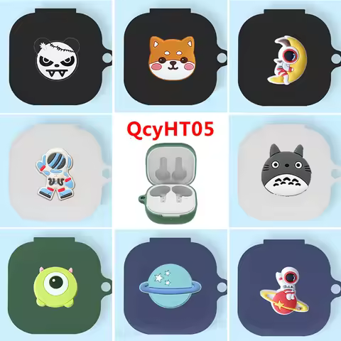Cartoon For QCY HT05 Case Cover Silicone Soft Shell Protective Case For QCY T13 Earbuds Earphone Cas