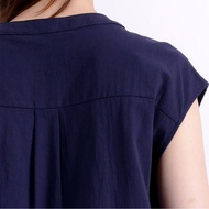 NE Double S Sleeveless Top With Collar Button Fastening And Curved Hemline Design (SB1-2508-0004)