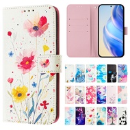 Luxury Fashion Painting Flip Case For Samsung Galaxy S24 S25 Ultra FE Plus + PU Leather Flip Wallet 