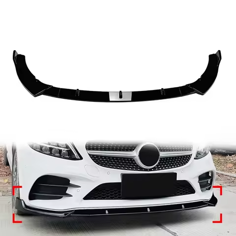 Car Front Bumper Lip Spoiler For Mercedes-Benz W205 C205 S205 C43 C180 C200 C300 2019-2021 AMG-Line