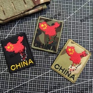Cadangan Terlaris Lencana Sulaman CHINA dengan Reka Bentuk Wilayah China, Lencana Velcro, Lencana Le