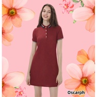 OSCAR 8835 MINI WAFFLE Short Sleeve Casual Polo Dress With Two Pockets