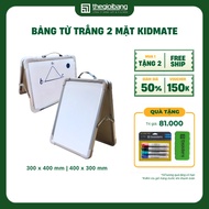 Kidmate double-sided white magnetic board - Board World - 40x30, 30x40cm - Whiteboard for children -