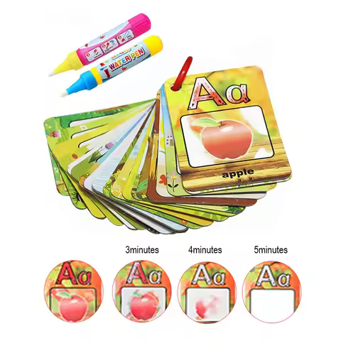 Coolplay Water Drawing Card 26 Alphabet Coloring Book & 2 Magic Pen Letter Card Painting Board Engli