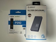 Crucial P310 PCIe Gen4 M.2 SSD 及 Orico M.2 SSD 外殼