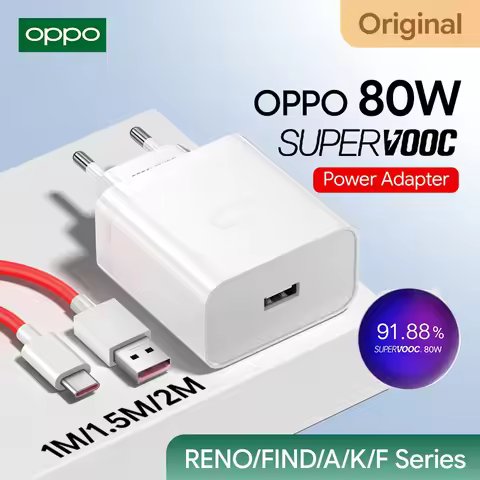 OPPO 80W SuperVOOC Charger EU US Fast Charging Adapter USB Type C Cable OPPO Find X9 X8 Pro X2 X3 Li
